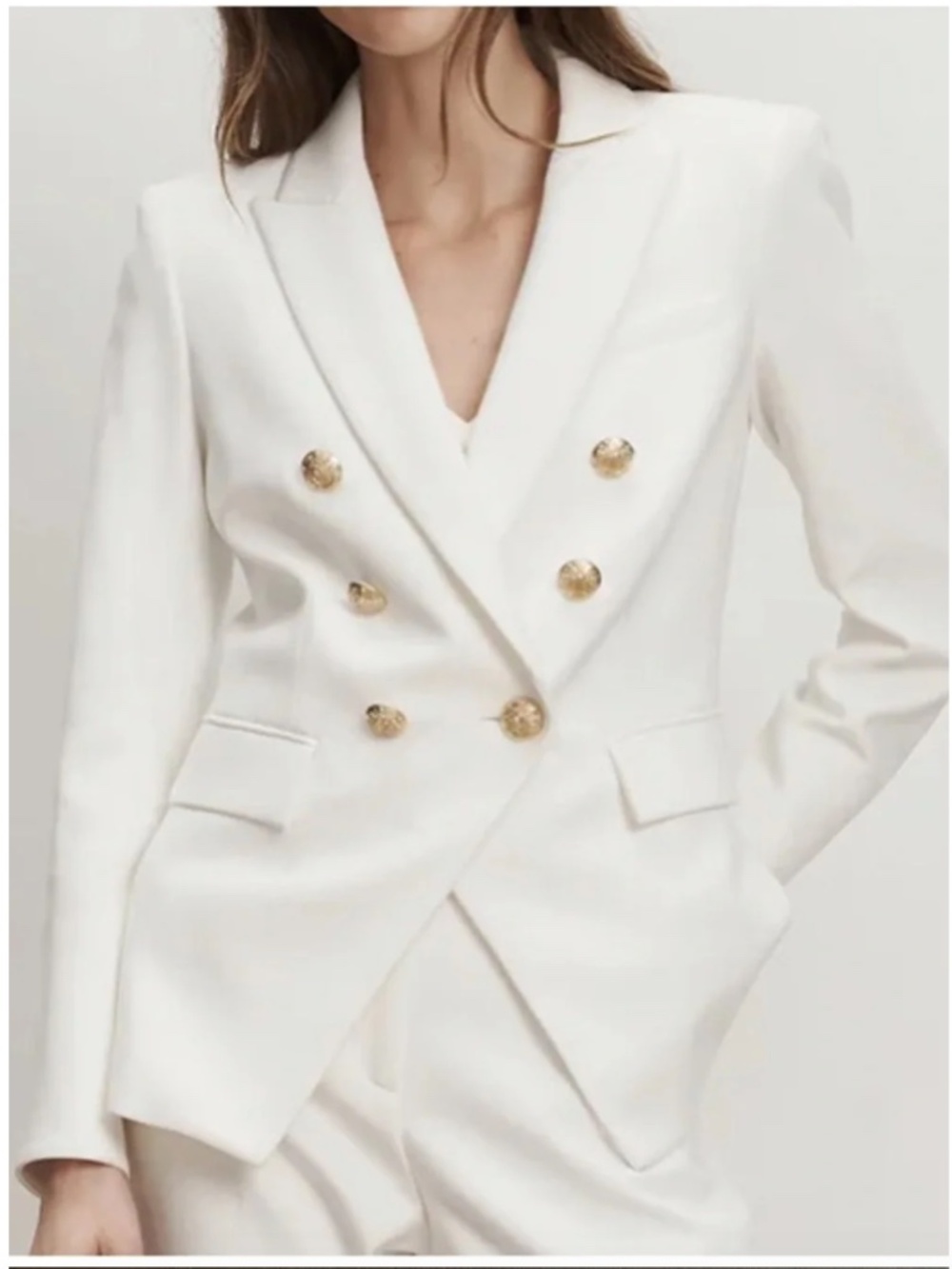 Veronica Beard MILLER Dickey jacket off white gold double breasted With Tags 10
